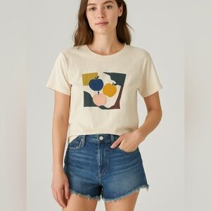 Outfit - Madewell Denim Blue Women's Shorts and Madewell top.